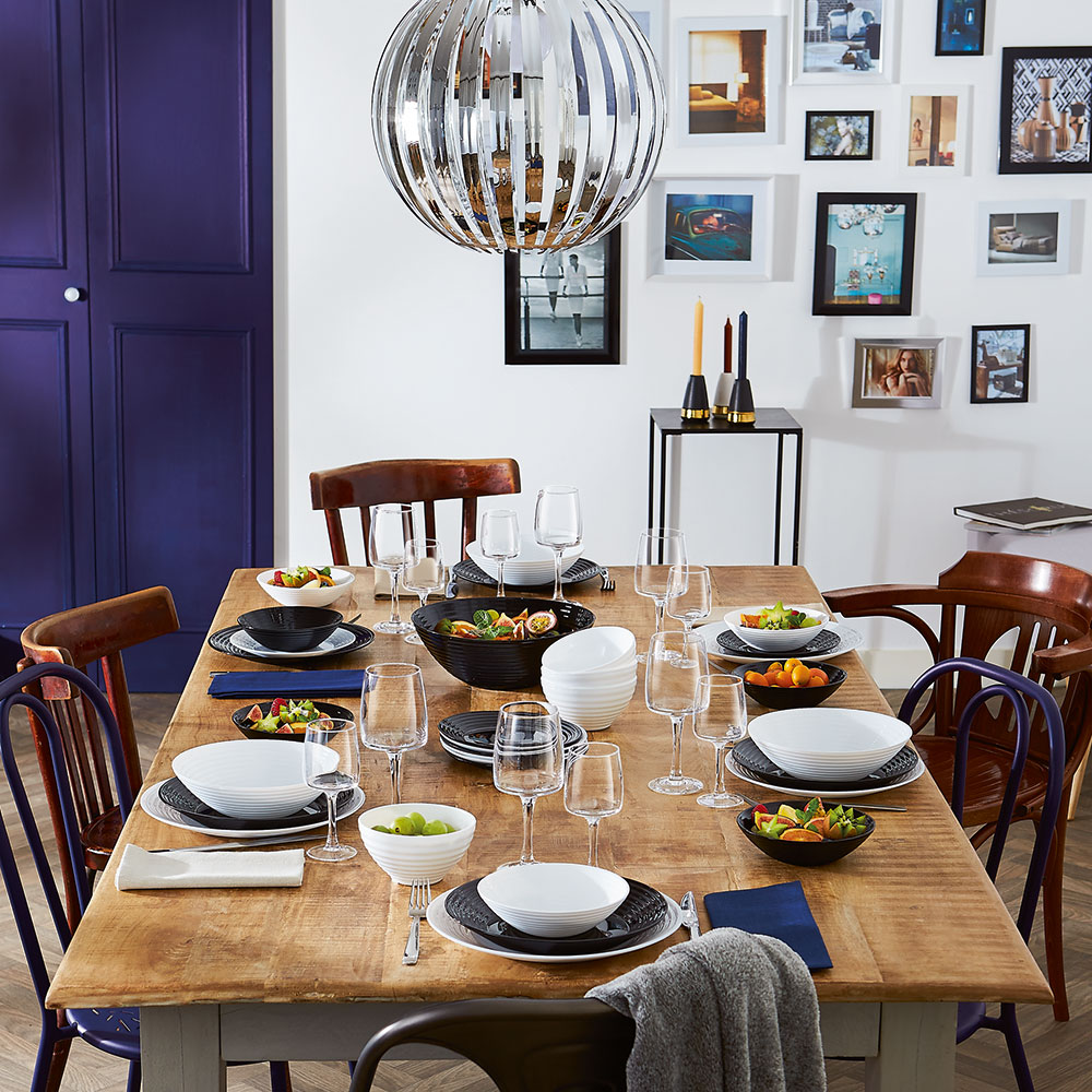 Dinner set Harena blackwhite 18 pcs LUMINARC