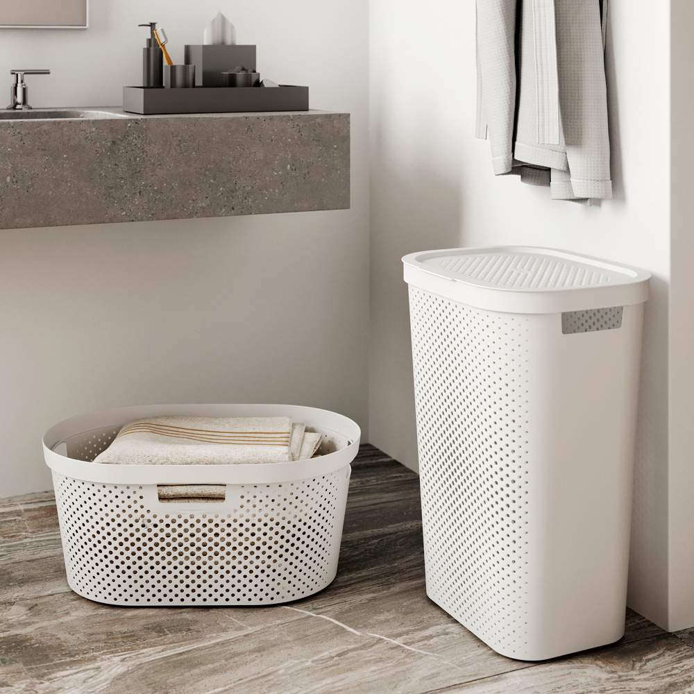 Laundry basket Infinity 100 Recykling Eko 60 L white CURVER