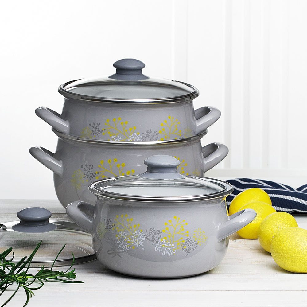 Set of enameled pots Nordic 6piece AMBITION