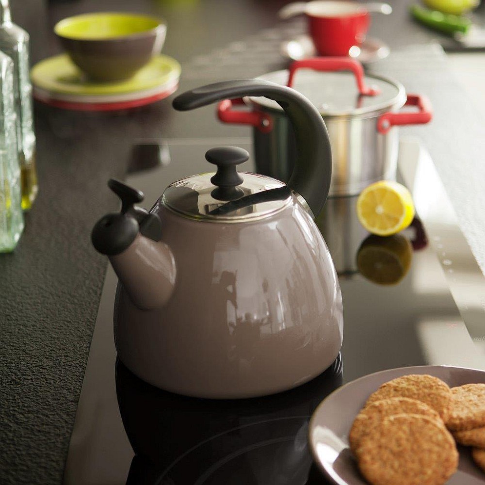 Enamel kettle Fusion Fresh 2,5 l taupe AMBITION