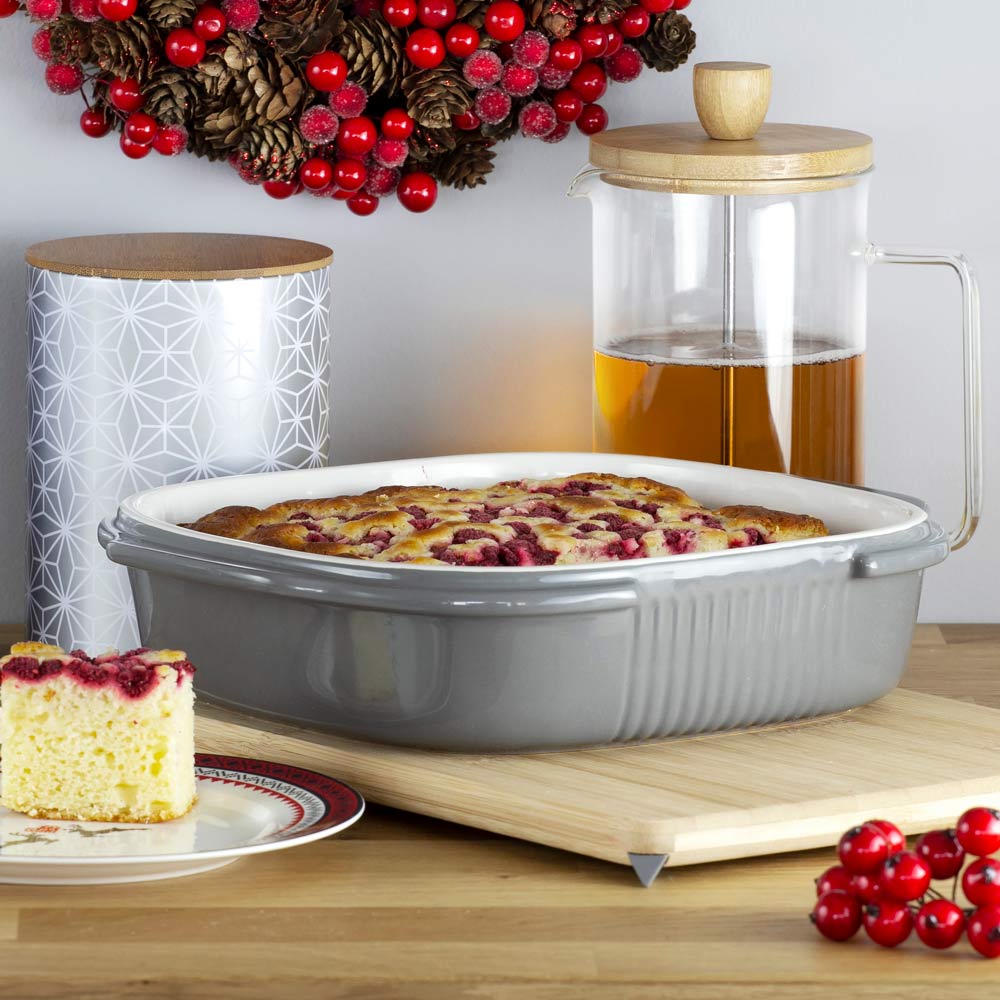 Ceramic baking dish Ginger 25 x 25 cm gray AMBITION