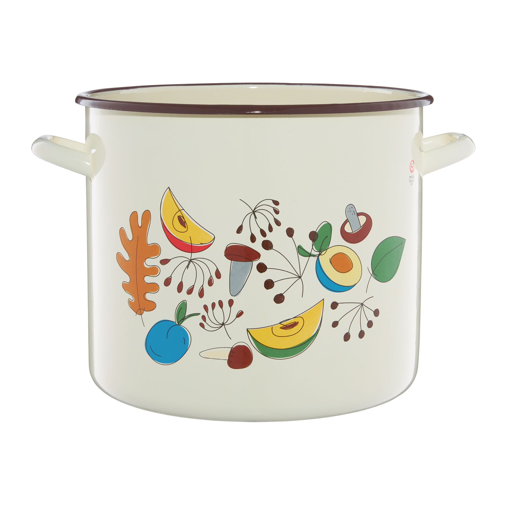 Enameled cooking pot Mushrooms 12 l EMALIA OLKUSZ